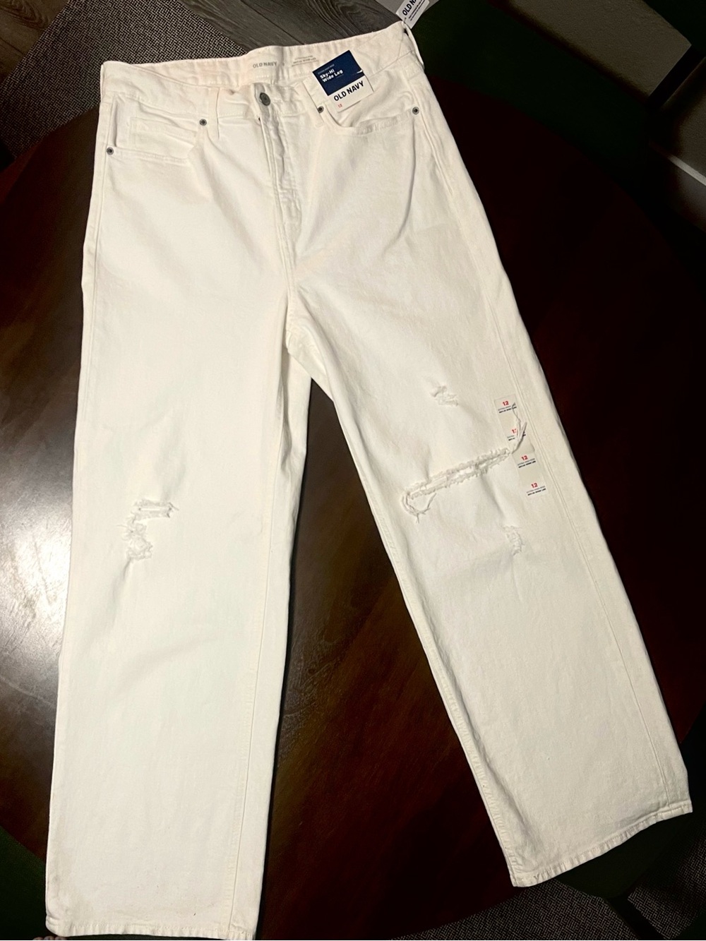Old Navy White Sky-Hi Wide-Leg Jeans